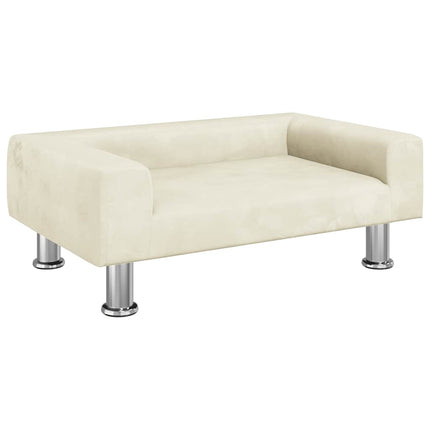 sofa til børn 70x45x26,5 cm fløjl cremefarvet
