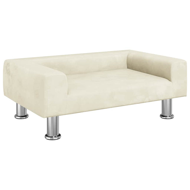 sofa til børn 70x45x26,5 cm fløjl cremefarvet