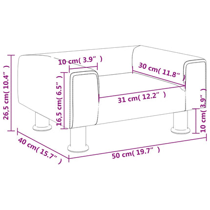 sofa til børn 50x40x26,5 cm fløjl blå