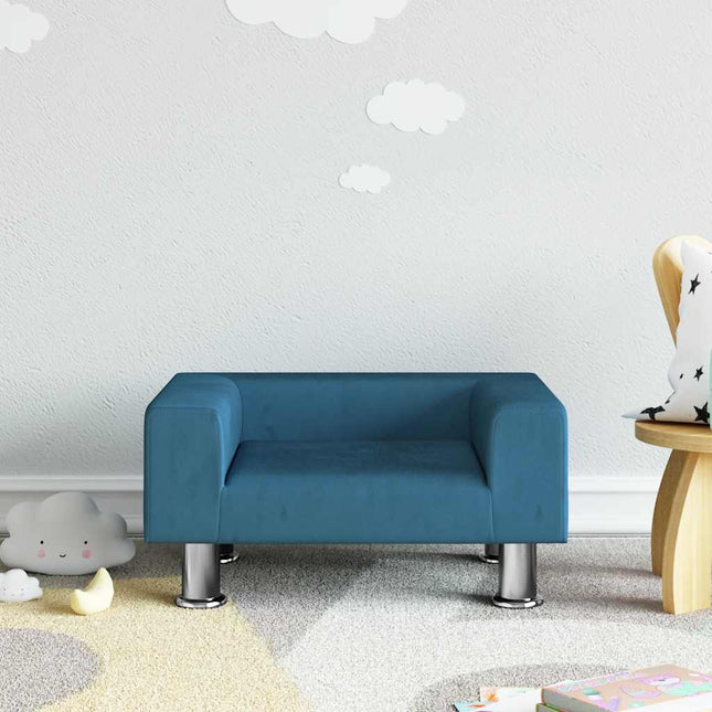 sofa til børn 50x40x26,5 cm fløjl blå