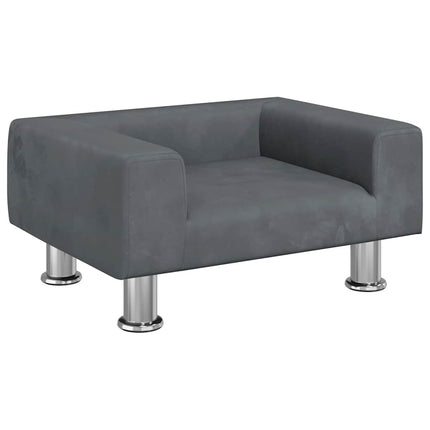 sofa til børn 50x40x26,5 cm fløjl mørkegrå