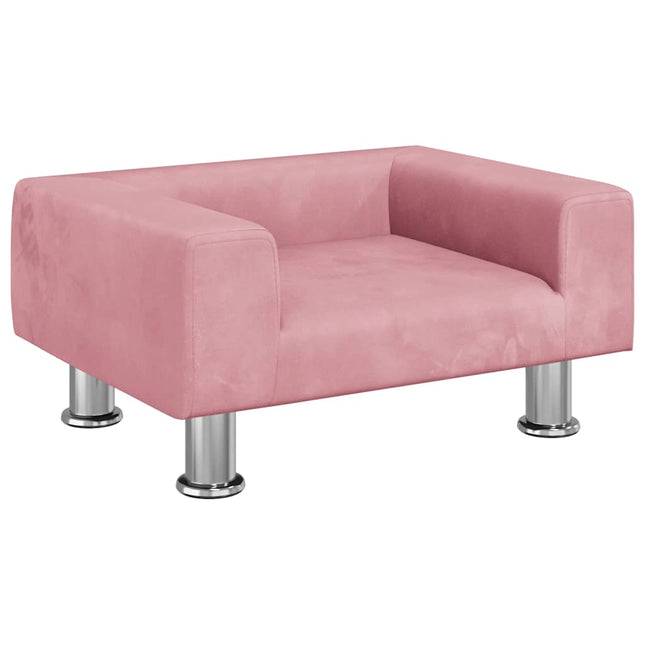 sofa til børn 50x40x26,5 cm fløjl lyserød
