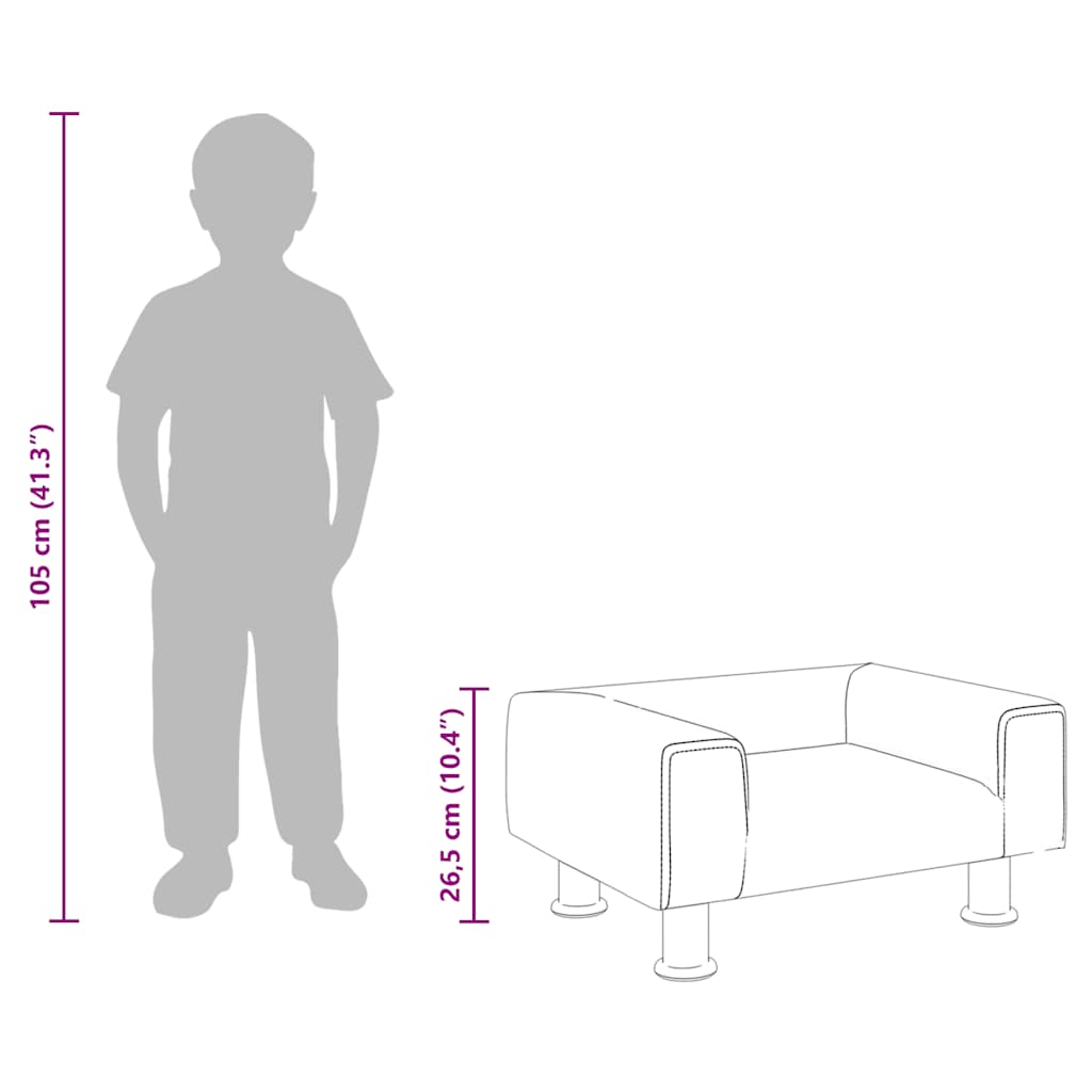 sofa til børn 50x40x26,5 cm fløjl lyserød