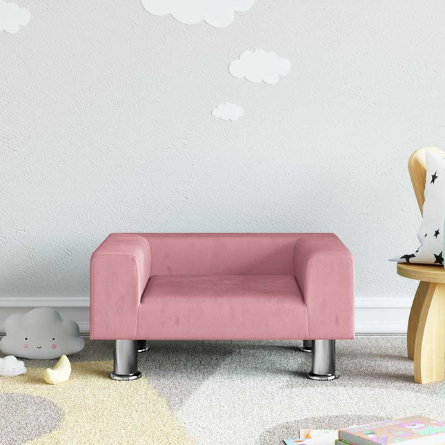 sofa til børn 50x40x26,5 cm fløjl lyserød