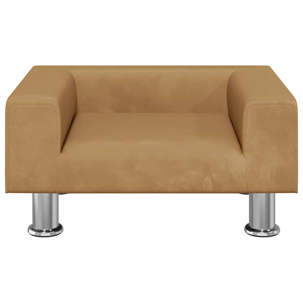 sofa til børn 50x40x26,5 cm fløjl brun