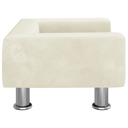 sofa til børn 50x40x26,5 cm fløjl cremefarvet