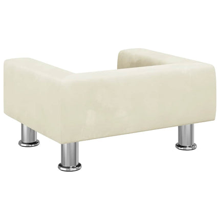 sofa til børn 50x40x26,5 cm fløjl cremefarvet