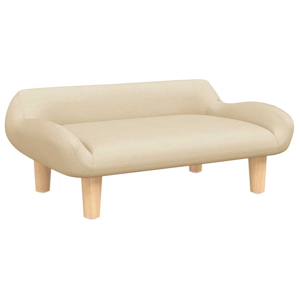 sofa til børn 70x40x24 cm stof cremefarvet