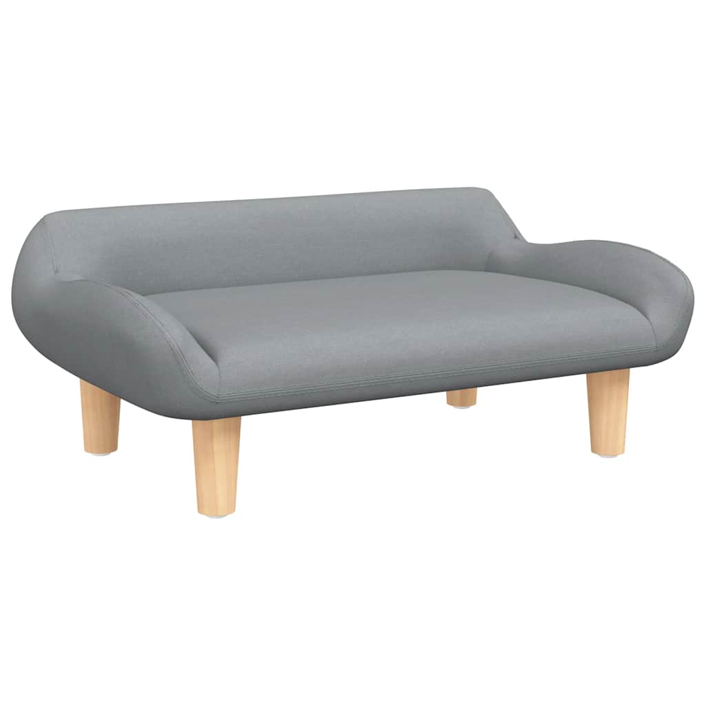 sofa til børn 70x40x24 cm stof lysegrå