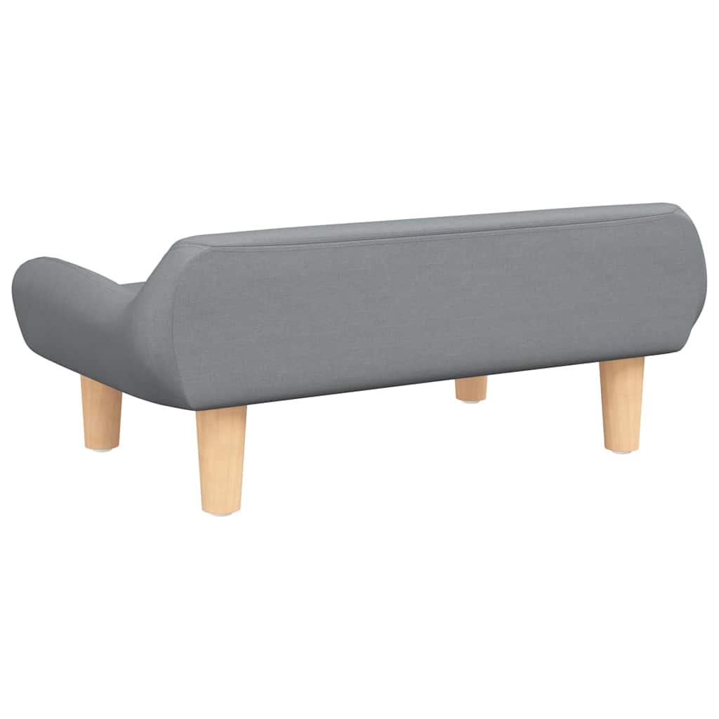 sofa til børn 70x40x24 cm stof lysegrå