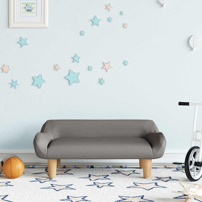 sofa til børn 70x40x24 cm stof gråbrun