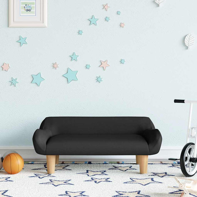 sofa til børn 70x40x24 cm stof sort
