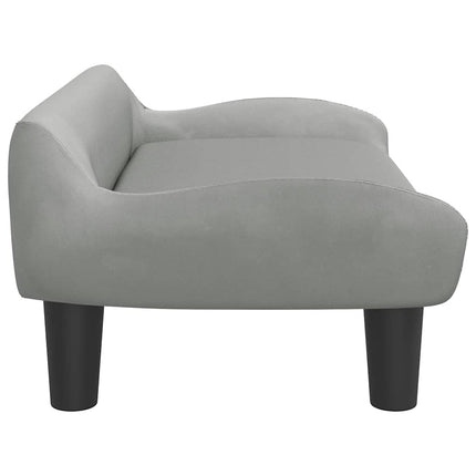 sofa til børn 70x40x24 cm velour lysegrå