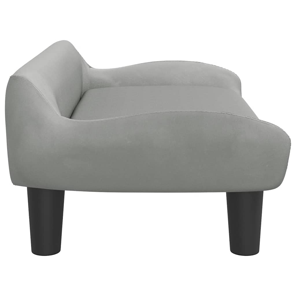 sofa til børn 70x40x24 cm velour lysegrå