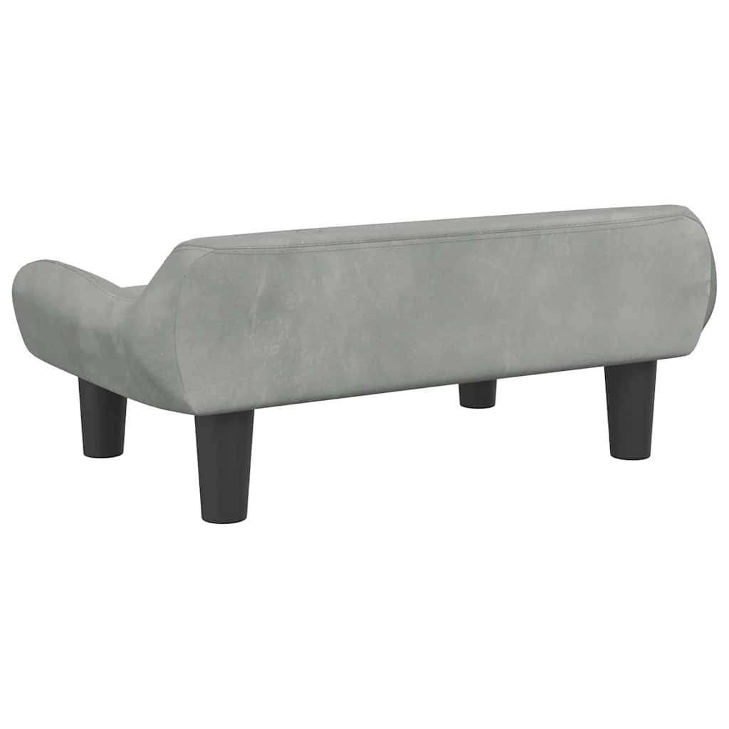 sofa til børn 70x40x24 cm velour lysegrå