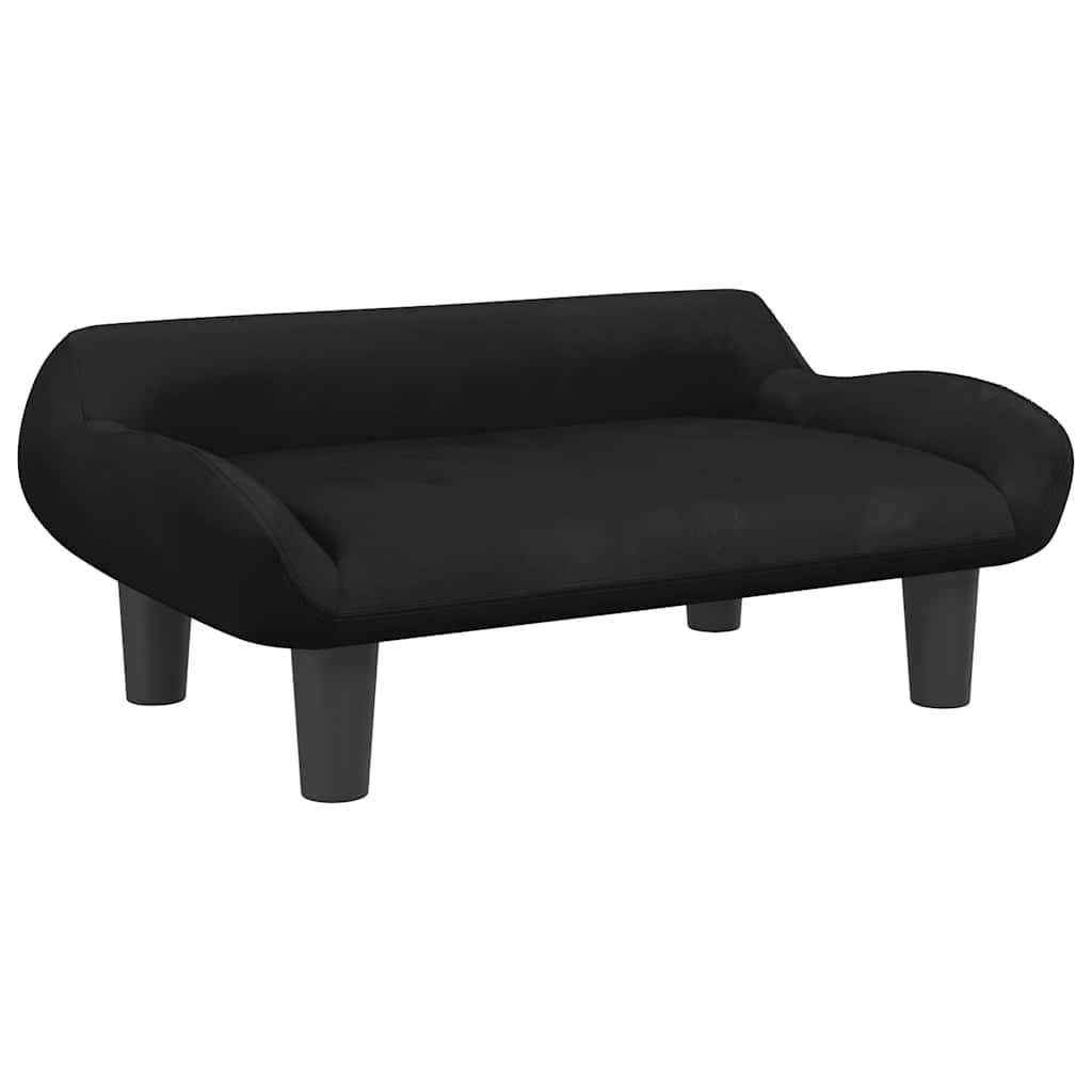 sofa til børn 70x40x24 cm velour sort