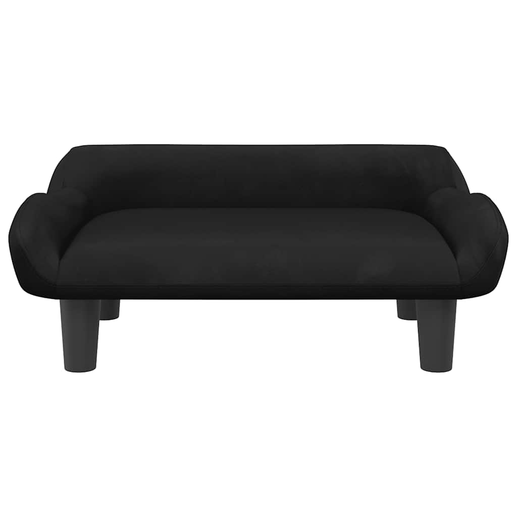 sofa til børn 70x40x24 cm velour sort