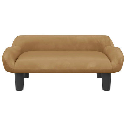 sofa til børn 70x40x24 cm velour brun