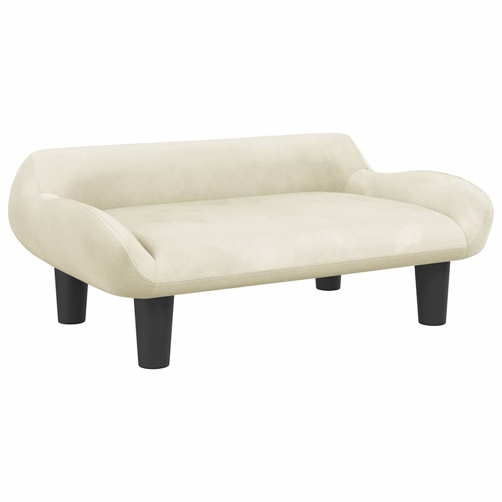 sofa til børn 70x40x24 cm velour cremefarvet