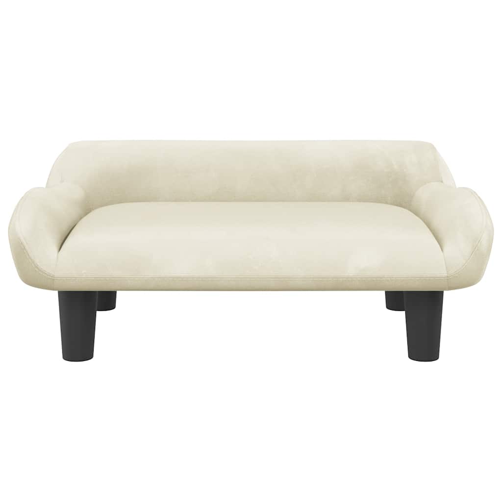 sofa til børn 70x40x24 cm velour cremefarvet