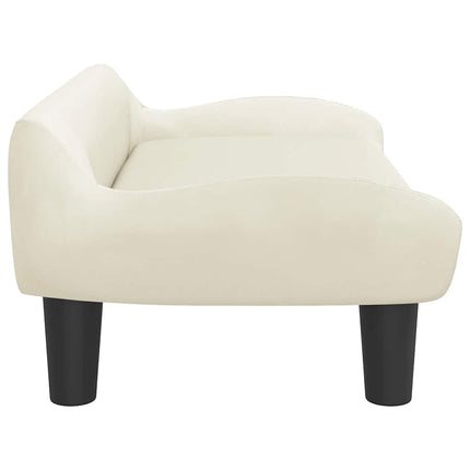sofa til børn 70x40x24 cm velour cremefarvet