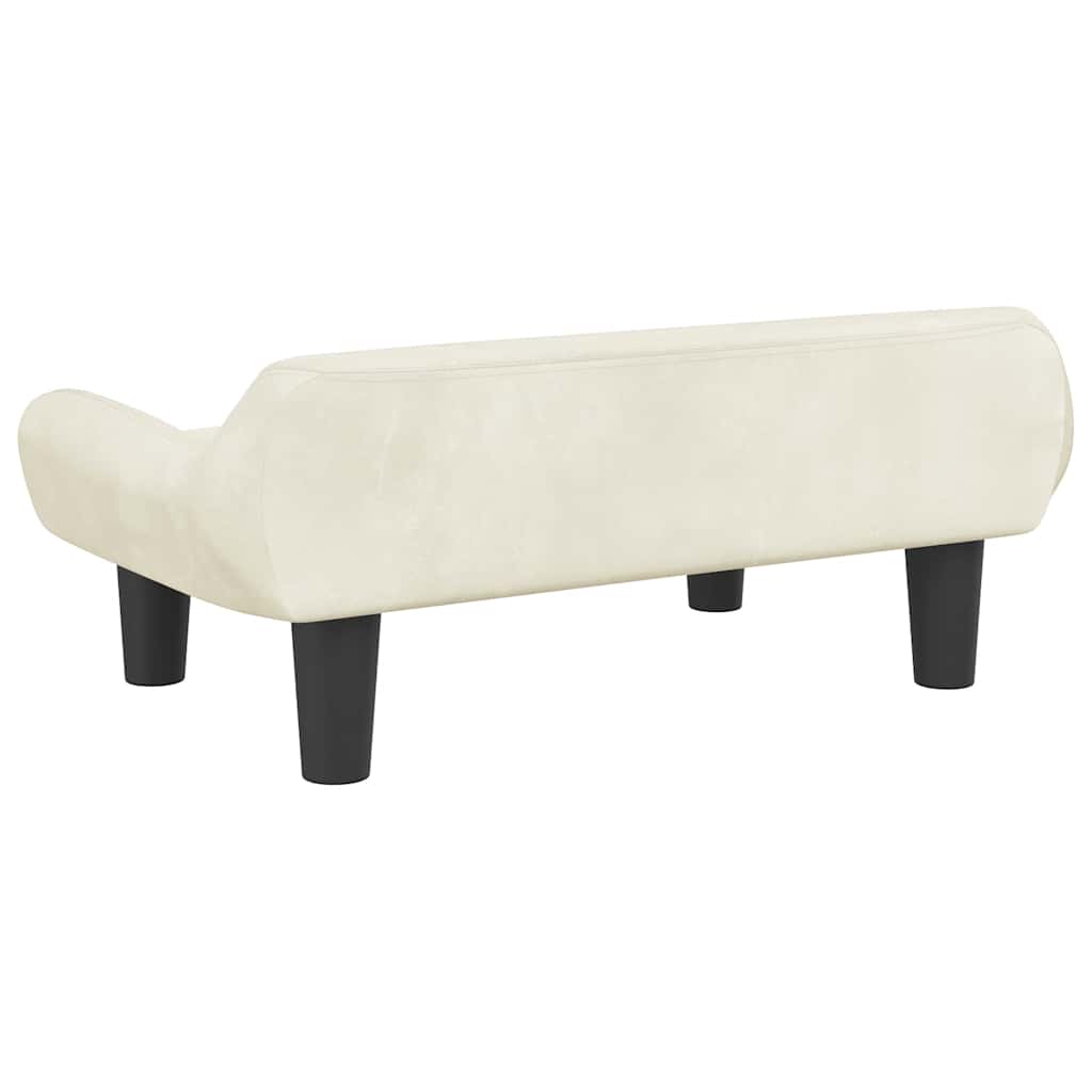 sofa til børn 70x40x24 cm velour cremefarvet