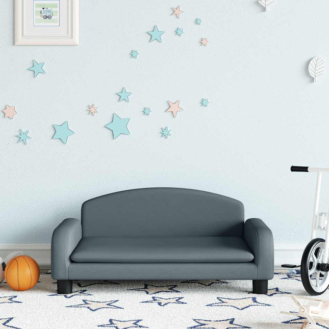 sofa til børn 70x45x30 cm stof mørkegrå