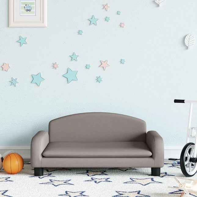 sofa til børn 70x45x30 cm stof gråbrun