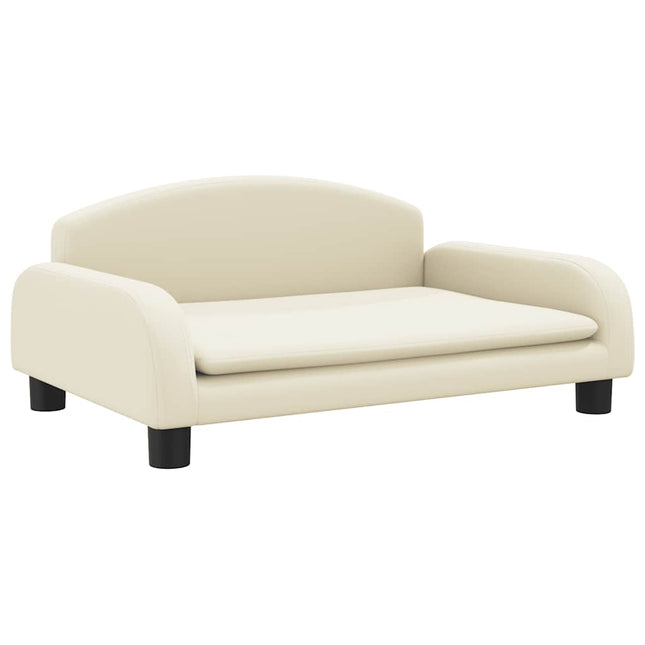 sofa til børn 70x45x30 cm kunstlæder cremefarvet