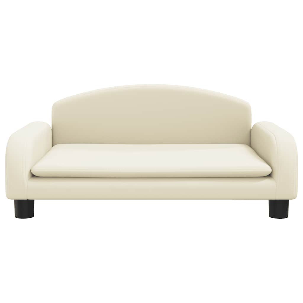 sofa til børn 70x45x30 cm kunstlæder cremefarvet