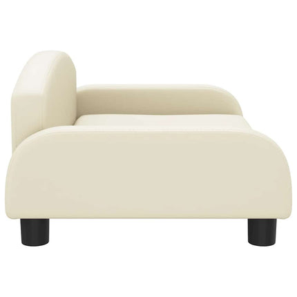 sofa til børn 70x45x30 cm kunstlæder cremefarvet