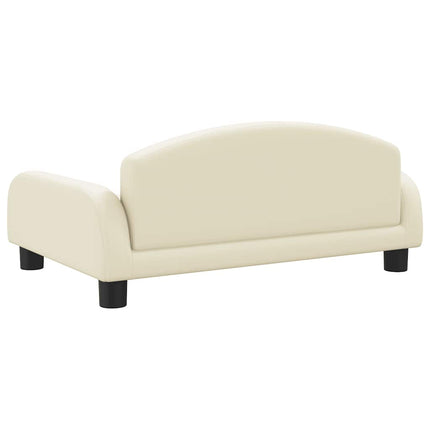 sofa til børn 70x45x30 cm kunstlæder cremefarvet