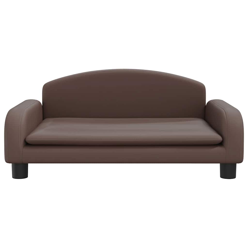 sofa til børn 70x45x30 cm kunstlæder brun