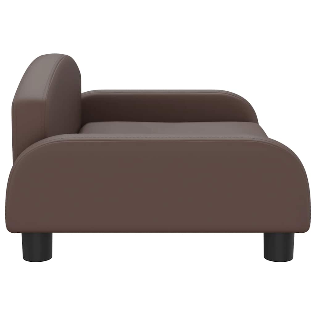 sofa til børn 70x45x30 cm kunstlæder brun
