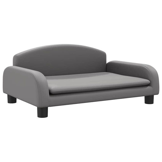 sofa til børn 70x45x30 cm kunstlæder grå