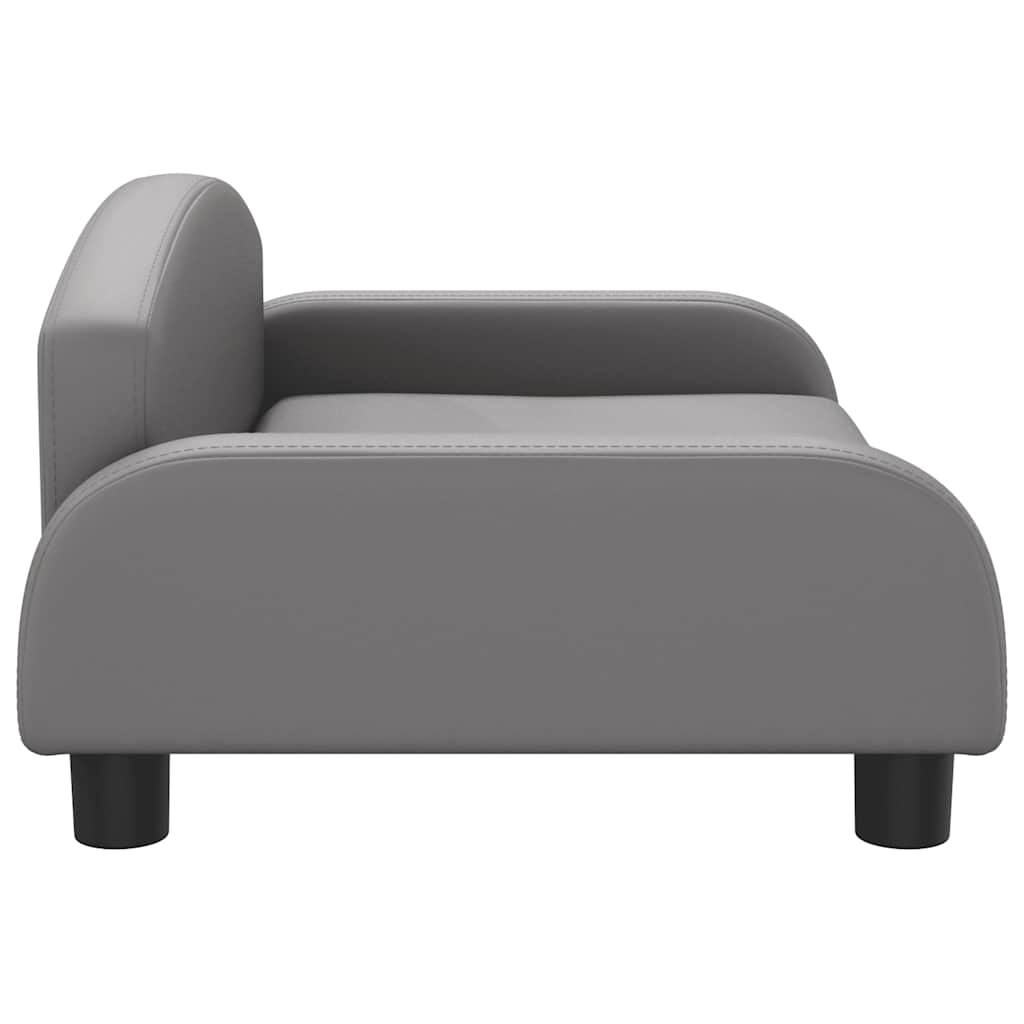 sofa til børn 70x45x30 cm kunstlæder grå