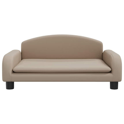 sofa til børn 70x45x30 cm kunstlæder cappuccinofarvet