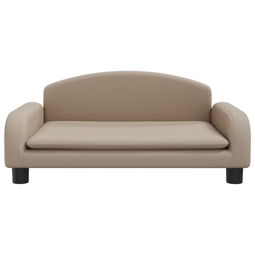 sofa til børn 70x45x30 cm kunstlæder cappuccinofarvet