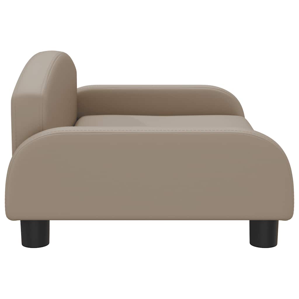 sofa til børn 70x45x30 cm kunstlæder cappuccinofarvet
