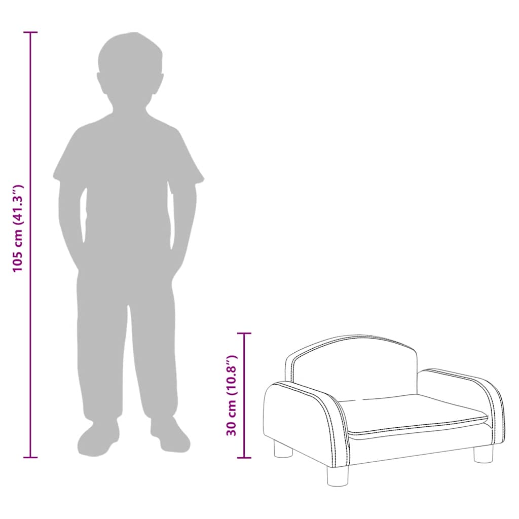 sofa til børn 50x40x30 cm stof cremefarvet