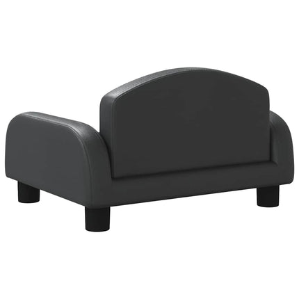 sofa til børn 50x40x30 cm kunstlæder sort