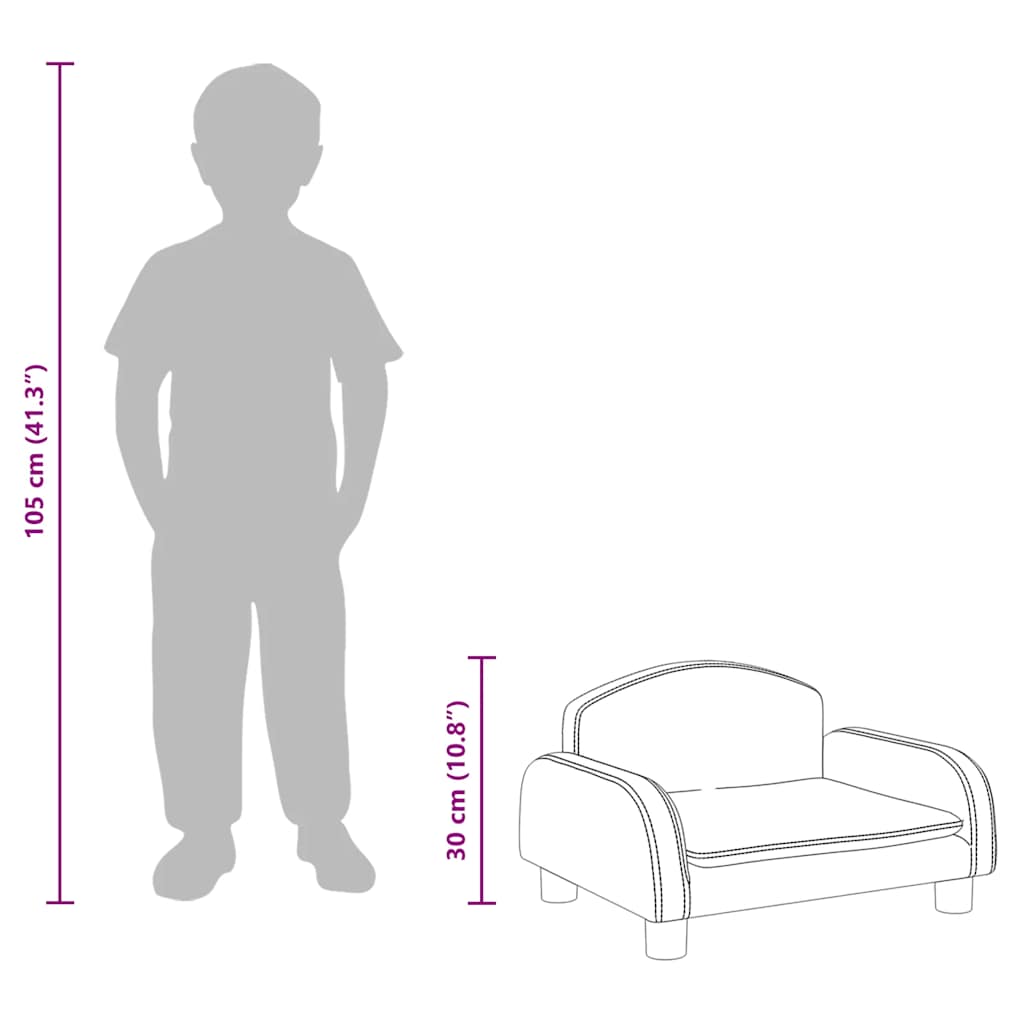 sofa til børn 50x40x30 cm kunstlæder sort