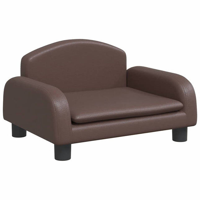 sofa til børn 50x40x30 cm kunstlæder brun