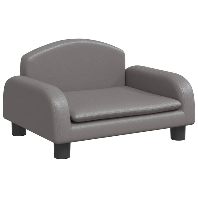 sofa til børn 50x40x30 cm kunstlæder grå