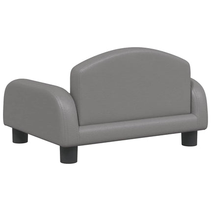 sofa til børn 50x40x30 cm kunstlæder grå