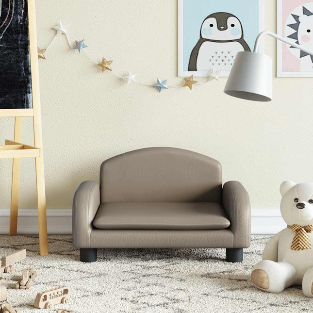 sofa til børn 50x40x30 cm kunstlæder cappuccinofarvet