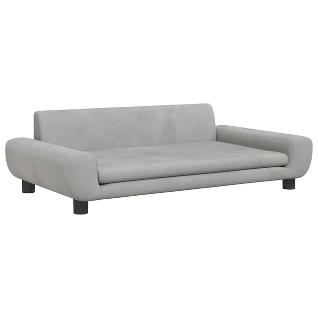 sofa til børn 100x54x33 cm velour lysegrå