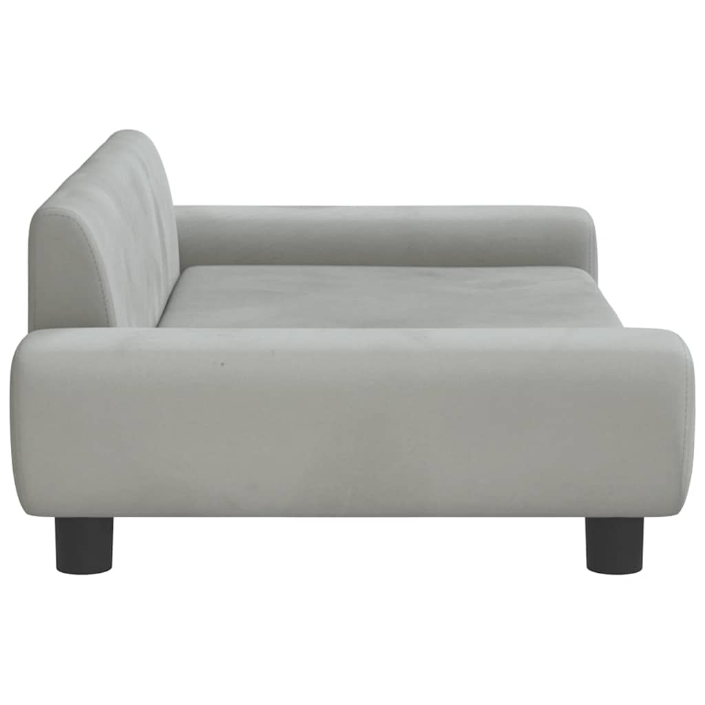 sofa til børn 100x54x33 cm velour lysegrå