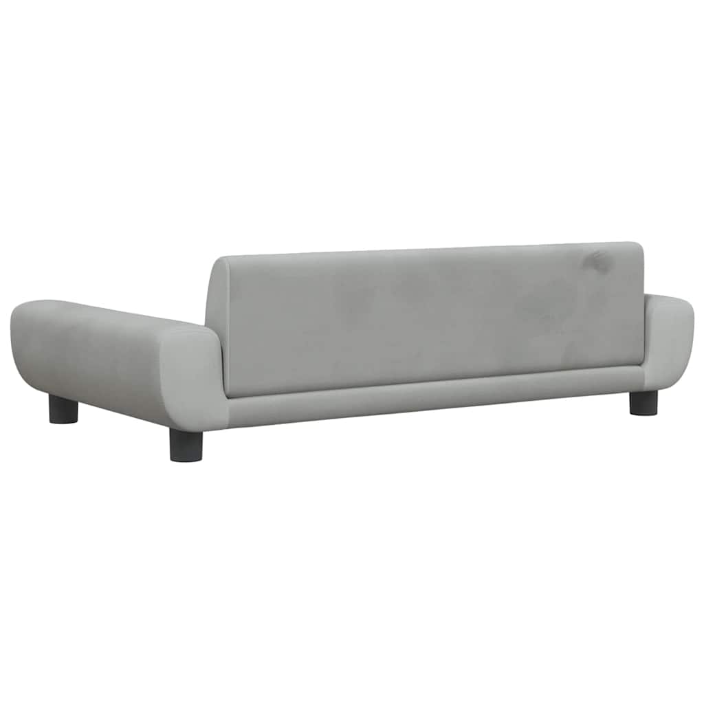 sofa til børn 100x54x33 cm velour lysegrå