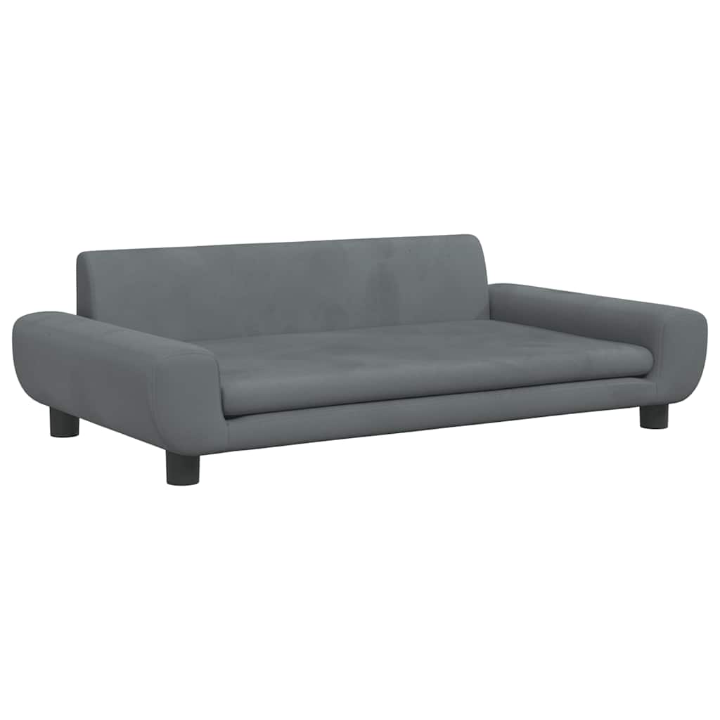 sofa til børn 100x54x33 cm velour mørkegrå